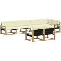 vidaXL Buiten bank set 8 st Wit en crèmekleurig