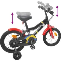 vidaXL Kinderfiets 16 Inch voor 4-6 jaar oud Zwart rood