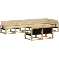 vidaXL Buiten bank set 8 st Wit en Beige