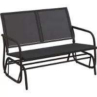vidaXL 3-delige loungeset voor de tuin, met schommel, zwart, van Textilene en staal