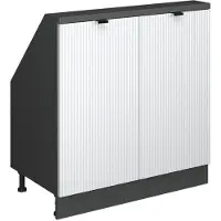 Vicco R-Line Keukenkast voor schuine wand – 80 cm met 2 deuren Witte golf