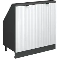 Vicco Rion Kast voor schuine wand – 80 x 81.6 cm met 2 deuren Witte golf