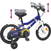 vidaXL Kinderfiets 14 Inch voor 3-5 jaar oud Blauw wit