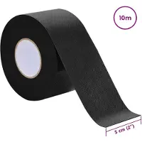 vidaXL Kunstgrasband zelfklevend Zwart 5 cm x 10 m Niet-geweven stof