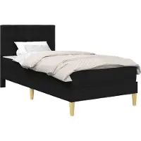 vidaXL Bedframe met matras met hoofdeinde Zwart 100 x 200 cm Stof