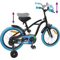 vidaXL Kinderfiets 16 Inch voor 4-6 jaar oud Zwart