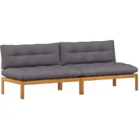 vidaXL Midden Sofa Eenheid 2 st Natuurlijk en Donkergrijs Acaciahout