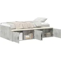 vidaXL Bedframe met lade Beton Grijs 70 x 190 cm Bewerkt hout