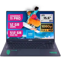 GMR - 15.6 Inch Full HD Laptop - Intel N95 - 12GB DDR5 RAM - 512GB SSD - Windows 11 Pro voor Thuis, Office en Studie - QWERTZ/QWERTY Notebook