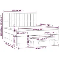 vidaXL Boxspring met matras fluweel donkergroen 160x200 cm