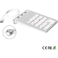 NÖRDIC NK622 USB Numeriek Toetsenbord - 18 Toetsen - Geschikt voor Windows - 3x USB - Zilver