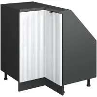 Vicco R-Line Hoekkeukenkast voor schuine wand – 75.6 cm met 1 deur Witte golf