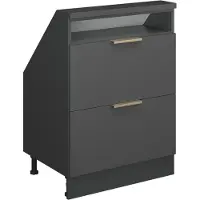 Vicco R-Line Keukenkast voor schuine wand – 60 cm met 2 laden Antraciet-goud
