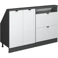 Vicco R-Line Keukenkast voor schuine wand – 120 cm Set van 2 Witte golf