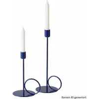 MamboCat B. Mega 2-delig set kandelaar met handvat blauw ijzer klein & groot – 2045730