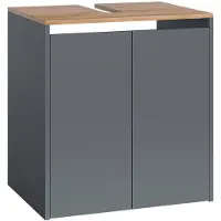 Vicco Viktor Wastafelonderkast – 60.2 x 65 cm Antraciet/gouden eik