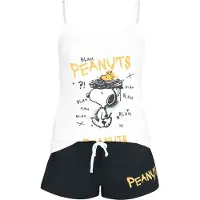 Peanuts Pyjama - Snoopy - S tot 3XL - voor Vrouwen - wit-zwart | Maat XXL