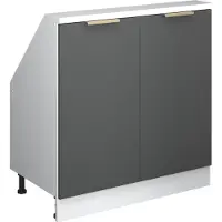 Vicco Rion Kast voor schuine wand – 80 x 81.6 cm met 2 deuren Antraciet-goud