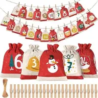 OEM Zelf te maken adventskalender met 24 vakken en 10 meter lint voor persoonlijke decoratie