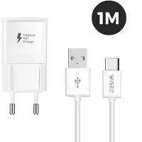 WISEQ Snellader USB C - Geschikt voor Samsung - 18W Fast Charger - Inclusief USB-C Kabel 1 Meter - Wit