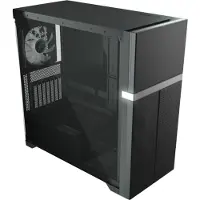 Valkyrie VK02 Lite, zwarte behuizing, Midi-tower, geschikt voor ATX, ITX, Micro ATX en Mini-ITX moederborden, met gehard glas, ventilatoren van 120 en 140 mm