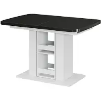 Vicco Eettafel Fenaro, Zwart/Wit, 120-160 x 80 cm