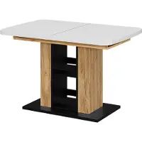 Vicco Eettafel Fenaro, Wit/Goudkleurig Eiken, 120-160 x 80 cm