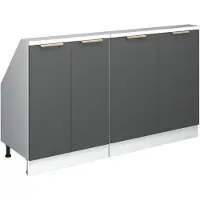 Vicco Rion Kastenset voor schuine wand – 140 cm Set van 2 Antraciet-goud