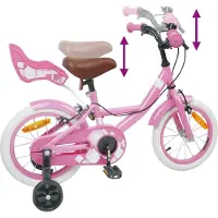 vidaXL Kinderfiets 14 Inch voor 3-5 jaar oud Licht Roze