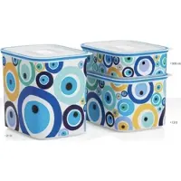 Tupperware set van 3 Blokbussen koekjesdoos