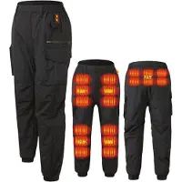 INF Verwarmde broek: Wind- en waterdicht, koolstofvezel, multi-zone verwarming, USB-voeding XL
