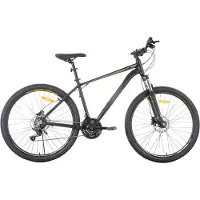 Happiq Mountainbike – Voor heren – 21 versnellingen, hydraulische schijfremmen, vergrendelbare verende vork, 27,5 inch (70 cm) wiel – Black1-21