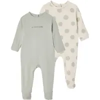 Vertbaudet Set van 2 pyjama's baby met opening aan de achterkant