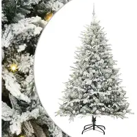 vidaXL Kunstmatige Voorverlichte Kerstboom met Ballenset Groen 210 cm