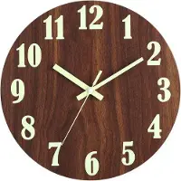 OEM Stille vintage wandklok, 25 cm, met houtmotieven - Een stijlvolle klok voor kantoor en woonkamer