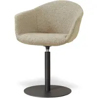 Nolon Niva-Otis Draaibare Tulp Eetkamerstoel Taupe Melange - Mat Zwart Onderstel - Modern - Armleuning