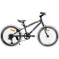 Happiq Kinderfiets – Voor kinderen 7-12 jaar – Mountainbike, 1 of 7 versnellingen – 51-61 cm, zwart