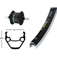 Exal Zx19 Qr Dynamo Shimano Dh3n30 Voorwiel
