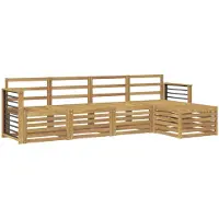 vidaXL Buiten bankenset 5 pcs Wit Massief Acaciahout