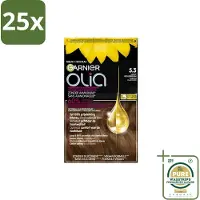Garnier 25 x - Olia 5.3 - Haarkleuring - Licht Goudbruin - Zonder Ammoniak - 60% Olie - Permanente Kleur - Grootverpakking - Haarkleuring - Permanent - Zonder Ammoniak - 60% Olie - Grijsdekking