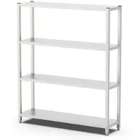 HCB - Opbergrek metaal - stellingkast - RVS / INOX keuken stelling - Metalen wandrek - 40x150x180 cm (DxBxH) - 50 kg - 6911