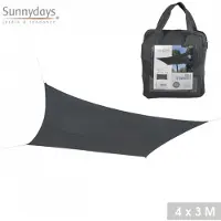 Sunnydays Schaduwdoek antraciet 4 x 3 m van polyester 160 g/m²