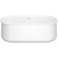 Vente-unique Vrijstaande badkuip - 160 x 74 x 60 cm - Mat wit - 234 L - CALDRIA