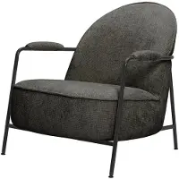 Tower Living Fauteuil Amelia - Donkergrijs Stof - Met Armleuning - 82x73x77cm