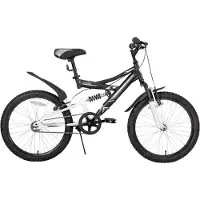 Happiq Kinderfiets – Voor kinderen 5-13 jaar – Mountainbike, dubbele vering – 51 cm, zwart