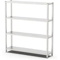 HCB - Opbergrek metaal - stellingkast - RVS / INOX keuken stelling - Metalen wandrek - 40x160x180 cm (DxBxH) - 50 kg - 1102