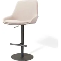 Nolon Niva-Isa Draaibare Tulp Barkruk Beige - Verstelbaar - Mat Zwart Onderstel - Modern - Stoffen
