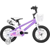 Happiq Kinderfiets 30 cm – Voor Jongens en Meisjes van 3–12 Jaar – Oplichtende Zijwieltjes – Paars