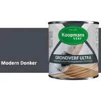 Koopmans Verf Koopmans Grondverf Ultra – Grondverf Hout & Metaal Binnen en Buiten – Vochtregulerende Primer – Hoge Dekking – Zijdeglans – Modern Donker – 750 ml