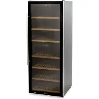 HCB - Professionele luxe Wijnkoelkast met 2 zones - 126 flessen - Wijnklimaatkast met houten lades - Vrijstaand wijn koelkast - Klimaatkast - Wijnkast - Wijnfrigo koeler - 77 kg - Frigo - 6820